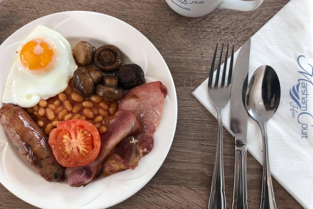 Breakfast – Full English Image of Full English Breakfast on a table.